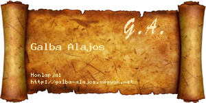Galba Alajos névjegykártya